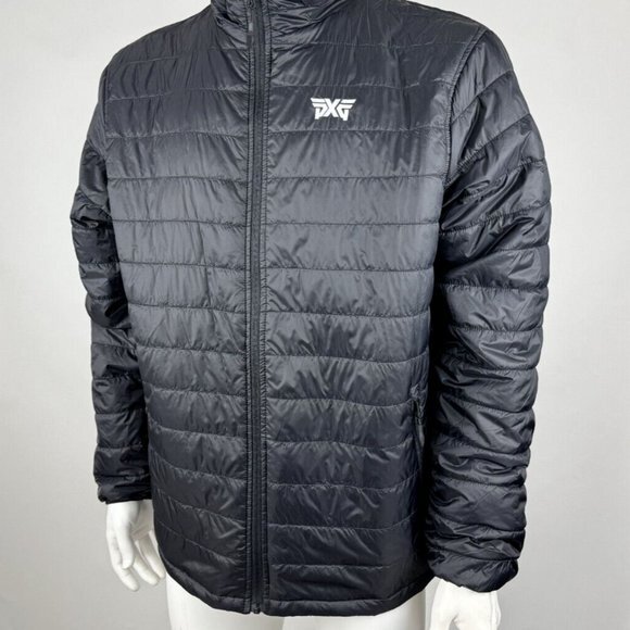 Independent Trading Company Puffer Jacket Mens XL EUC Lightweight Full Zip Black - Picture 14 of 16